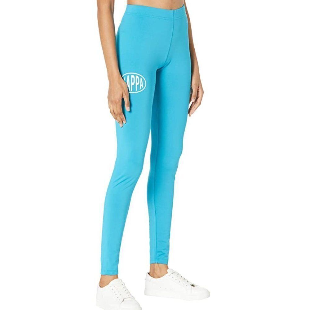 NEW Kappa Authentic Pop Ezays Sport Leggings Aqua Blue Skin Fit Small
